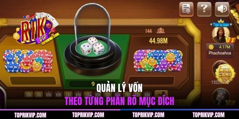 Quản lý vốn theo từng phần rõ mục đích
